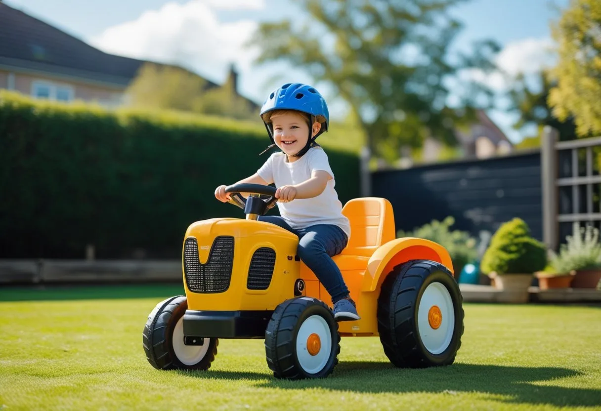 Sjov og sikker leg med traktor med pedal og benskinner til børn